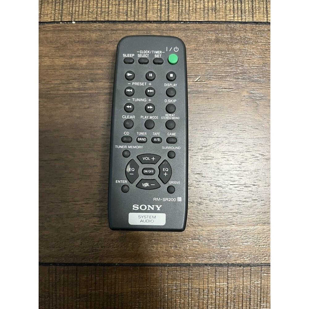 Sony RM-SR200 Remote Control, Black OEM for Stereo MHC-GX40 MHC-GX30 MHC-GX20 +